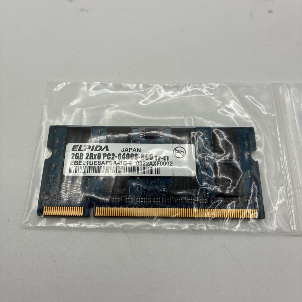 Elpida 2 GB 800 MHz PC2-6400 DDR2 SDRAM Memory (EBE21UE8AFFA8GF)